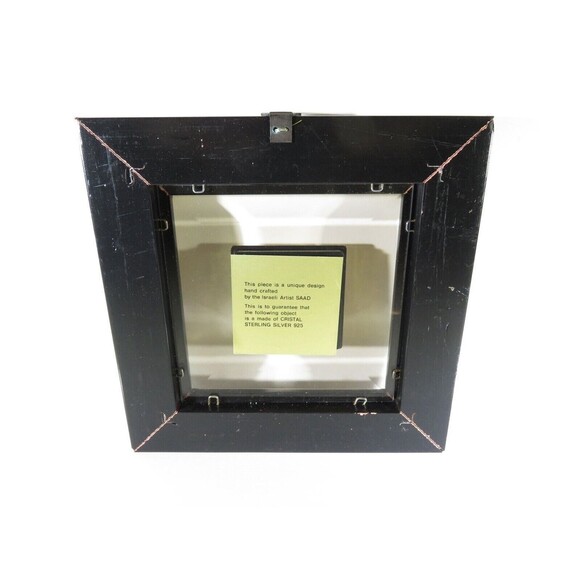 Vintage 3D Sterling Silver & Crystal Plaque Hand Crafted by SAAD Israel - Picture 3 of 4